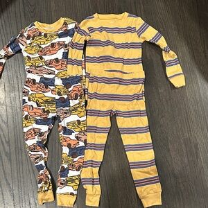 Kids 4 Piece Pajama Set - Yellow and Multicolor